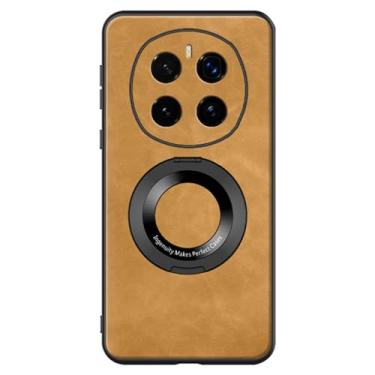 Imagem de POYUFRG Capa fina para Honor Magic 7 Pro/7, capa magnética dobrável de couro fosco capa de telefone com tudo incluído, proteção de lente, laranja, 7