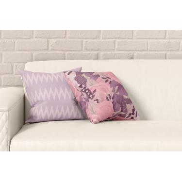 Imagem de Kit 2 Almofadas Com Enchimento Flores Lilás - Core Decore