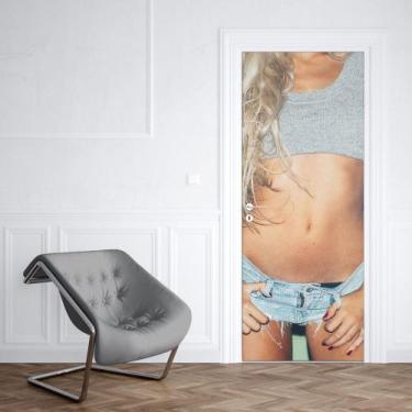 Imagem de Adesivo de Porta Loira Sensual 02 - Império da Impressão, P - 70cm x 2