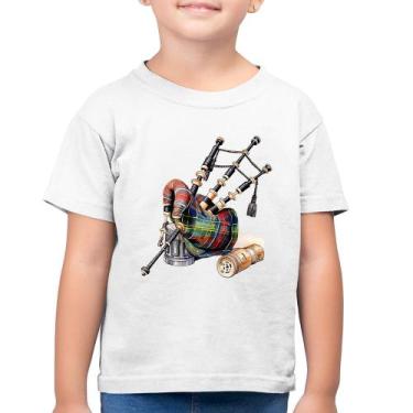 Imagem de Camiseta Algodão Infantil Gaita de Foles - Foca na Moda, Branco, 12