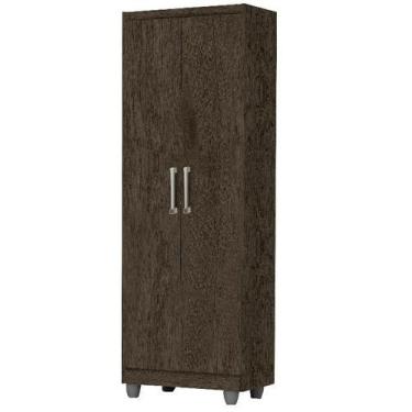 Imagem de Multiuso armário organizador roma com 2 portas sapateira cor coffe mar