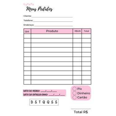 Imagem de 4 Blocos Bloquinhos Talão Pedidos 10x15 ou 15x21 Com 50 Folhas cada To