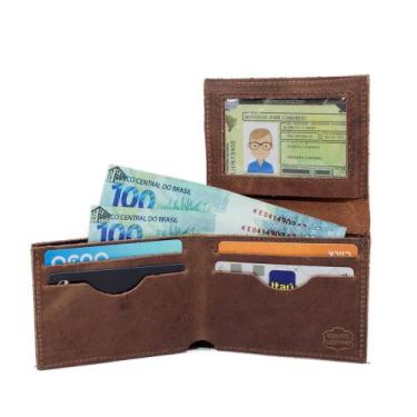 Imagem de Carteira Em L Masculina em Couro Pequena Couro Porta Cartão Cnh - Pamp
