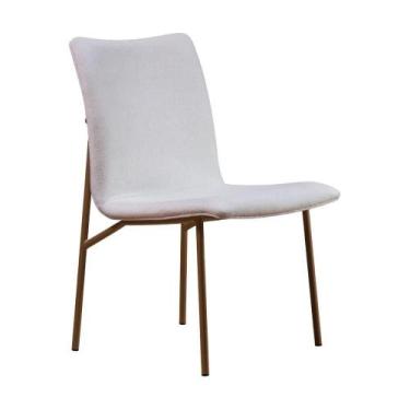 Imagem de Cadeira de Jantar Estofada e Pés de Ferro Multimóveis CR50096, Off Whi