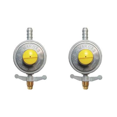 Imagem de Kit 2 Regulador Gás Registro Válvula Cozinha Fogão 4 6 Bocas - IMAR