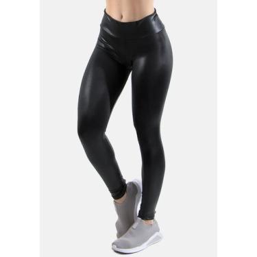 Imagem de Calça Legging Cirrê Cintura Alta Brilho material sintético Fitness RLC