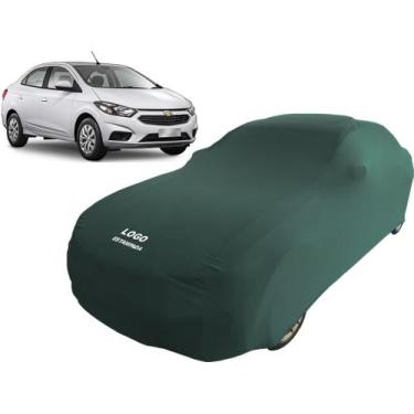 Imagem de Capa Automotiva Chevrolet Prisma Tecido Helanca Cor Preta - Mz, Verde