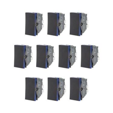 Imagem de Kit 10 Modulo Interruptor Simples Preto Pial Plus+ 611010PT - Legrand