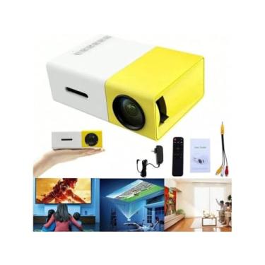 Imagem de Genérico Mini Projetor Portátil LED 1080p com Conexão HDMI, USB e 3.5 mm Audio, Amarelo