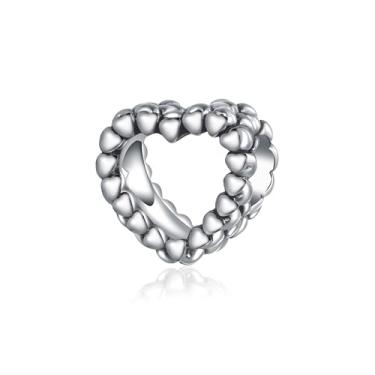 Imagem de MiiFort Pingente em forma de coração de amor compatível com pulseiras Pandora Charms, One Size, Cobre, Sem Pedra Preciosa
