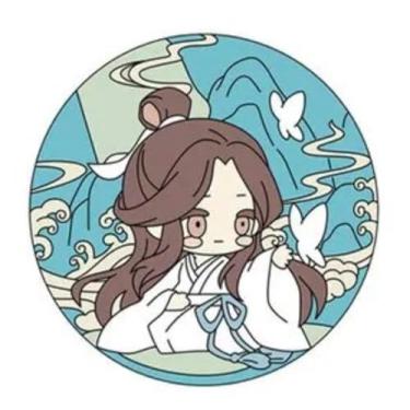 Imagem de Broche de esmalte Tian Guan Ci Fu Heaven's Official Blessing Anime Hua Cheng Xie Lian 5 cm, 2 Inches Tall, Esmalte, Metal