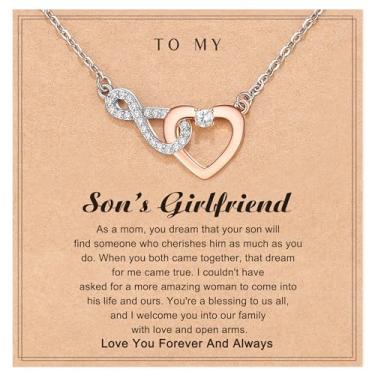 Imagem de Shonyin Colar de coração eterno para mulheres, meninas, mãe (bônus), filha (filhos), namorada, avó, neta, sogra, cunhada, alma gêmea, esposa, Natal, Dia dos Namorados, presentes de aniversário, 18-20