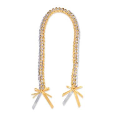 Imagem de hhdatc Colar de formatura Leis 2024 Ribbon Lei Graduação Leis Class of 2024 formatura para estudantes presentes de formatura suprimentos de festa (branco amarelo)