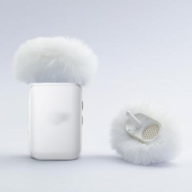 Imagem de LEFXMOPHY Para-brisas branco para DJI MIC 2 (2024)/ DJI2 / OSMO POCKET 3 microfone peludo espuma de vento (não para Dji Mic 1 2023), pacote com 2