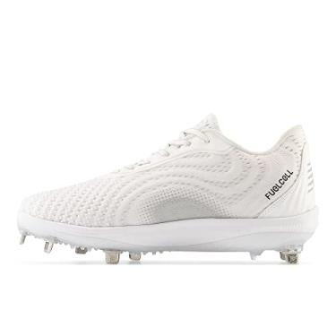 Imagem de New Balance FuelCell 4040 V7 Tênis de beisebol masculino de metal, Branco óptico/Raincloud, 9 Wide