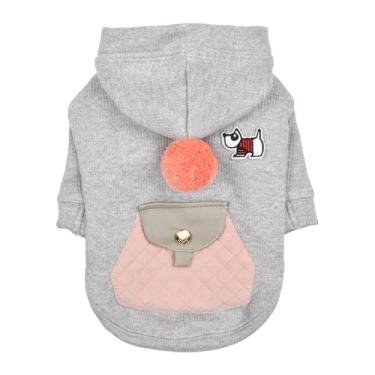 Imagem de Puppia Benoit Lindas camisas com capuz de inverno com arnês integrado para cães pequenos e médios, cinza melange, pequeno