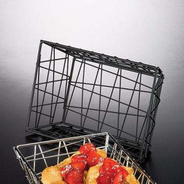 Imagem de American Metalcraft Cesta de pão Zorro retangular pequena BZZ95B, 23 cm C x 15 cm, preta