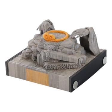 Imagem de Wukong Calendário 3D 2025, Calendário de peças de tempo da 2025, notas adesivas de papel DIY Tear Away, cartões para escritório, presentes para casa, ornamentos (Gray01)