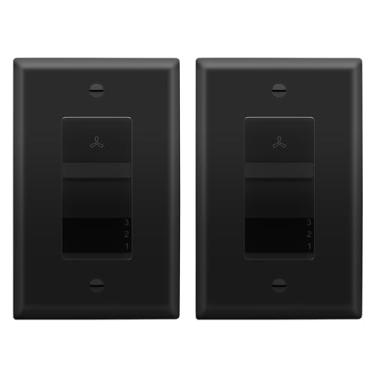 Imagem de LIDER Interruptor do ventilador de 3 velocidades, interruptor s para ventilador, interruptor de controle do ventilador de teto, 120v, motor 2,5a, pólo único, atualização moderna, listado na