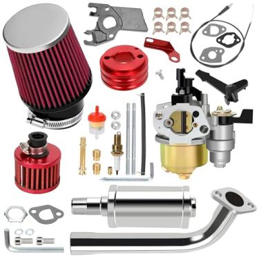 Imagem de YOXUFA Silenciador de carburador 212cc Estágio 2 para Predator 212cc 196cc 200 6,5hp Motor Coleman CT200U BT200X Baja Warrior MB200 GX160 Mini Bike Go Kart Part