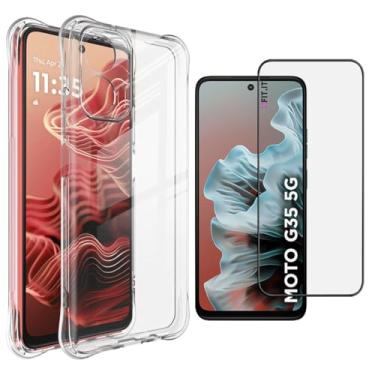 Imagem de Kit Capa Anti Impacto e Película Protetora 5D Ceramica para Motorola G35 G55 (Motorola G35)