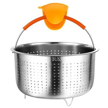 Imagem de GREATLINK vaporizador de alimentos para cozinhar, cesta de vaporizador de vegetais para acessórios de panela instantânea 6 qt, cesta de vaporizador de aço inoxidável para panela, vegetais, p