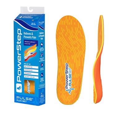 Imagem de PowerStep Pulse Plus Palmilhas para alívio da dor nos pés – Órteses de tênis de corrida para dor no metatarso, alívio do neuroma de Morton, Laranja/azul, Men's 7-7.5 / Women's 9-9.5