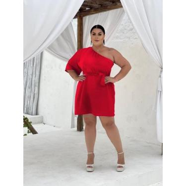 Imagem de Vestido feminino plus size mula manca com faixa  - vitra, M , Vermelho