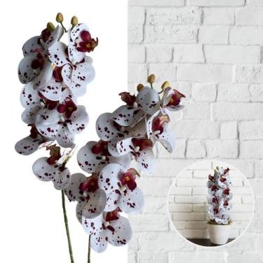 Imagem de 10 Folhagens de orquídeas artificial Design Autêntico para decoração c