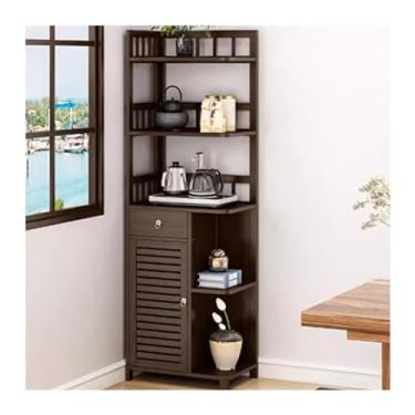 Imagem de LICONG-2020 Cabine lateral canto de parede estante sala de jantar canto armário de armazenamento quarto sala de estar do chão ao teto, vários andares, parede virada para armário triangular armário de