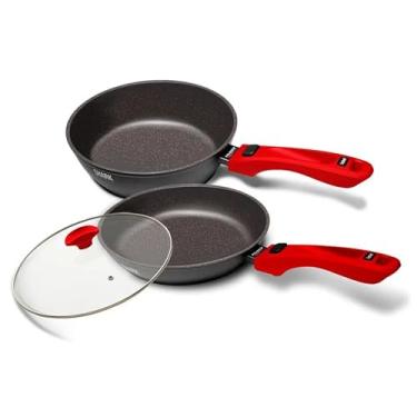 Imagem de ICHEF POLISHOP Panelas Ultra Sauté Grand e Day By Day com Tampa de Vidro Vermelhas de 24Cm