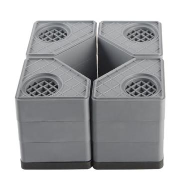 Imagem de Mairuker Almofadas antivibração para máquina de lavar – Pedestais de lavadora e secadora, almofadas quadradas de borracha rígida, cancelamento de ruído e suporte de choque protegem pedestais de 11,5