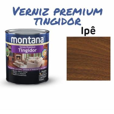 Imagem de Verniz Tingidor Brilhante Para Madeiras Montana 900ml, Ipê
