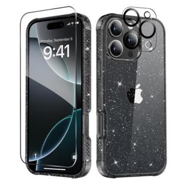 Imagem de Capa Transparente com Glitter MIODIK para iPhone 16 Pro Max