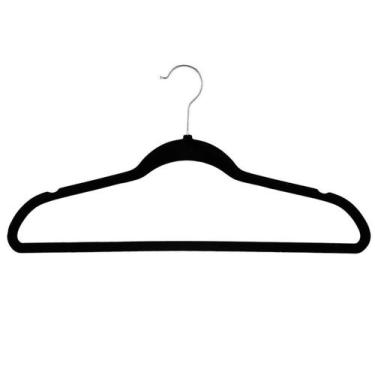 Imagem de Kit 05 Cabides Aveludado Antidelislizante Gravita Preto 44cm - Jolitex