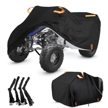 Imagem de INEZARI Capa para quadriciclo impermeável para uso externo, resistente, Oxford 300D, 4 rodas para Yamaha Grizzly Raptor 350 700R YFZ 450R Polaris Sportsman 450 500, capa quádrupla com fivelas de