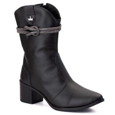 Imagem de Bota Feminina Western Country Boiadeira Bico Fino - classek, Preto, 37