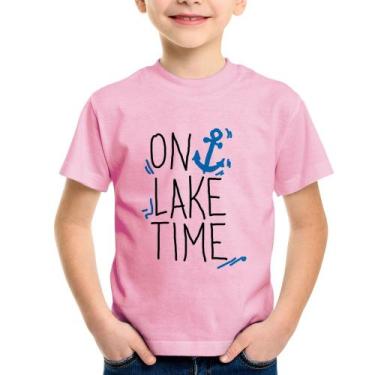 Imagem de Camiseta Infantil On Lake Time - Foca na Moda, Rosa bebê, 14