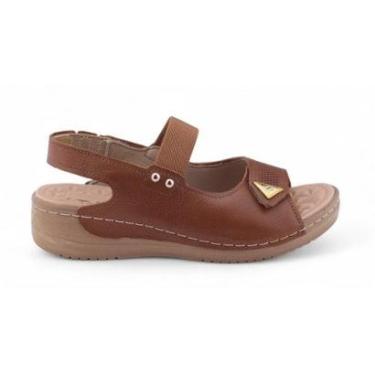 Imagem de Sandália Feminina Pegada Casual 233810 Anabela Couro-Feminino