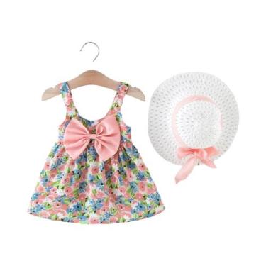 Imagem de Vestido Floral de Verão para Bebês - Conjunto com Chapéu para Praia, 1