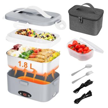 Imagem de Lancheira elétrica Dicorain 1.8L com 3 níveis de temperatura cinza