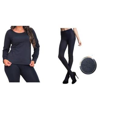Imagem de Conjunto Térmico Inverno: Blusa + Meia Calça Com Pé - star gold store