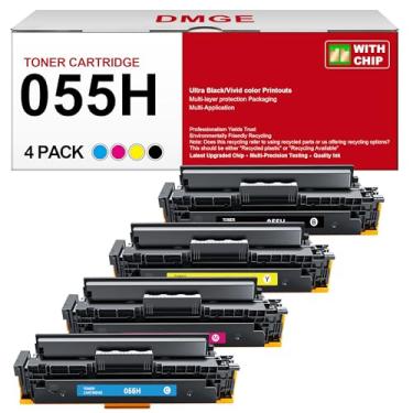 Imagem de Conjunto de cartuchos de toner 055H - 055 - MF743cdw de substituição para Canon 055 Conjunto de cartuchos de toner para impressoras Canon MF743Cdw Toner Color MF741Cdw MF745Cdw MF746Cdw, MF743 MF741,