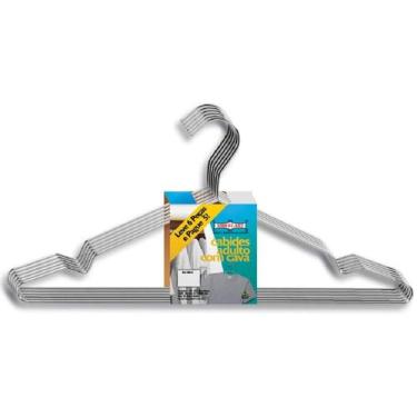 Imagem de Cabide Adulto com Cava 6 peças em Aço Cromado 062-6 - Niquelart - Niqu