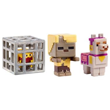 Imagem de Minecraft Mini Stray Skeleton, ZoMatchboxie-Pigman Chicken Jockey & Attacking Iron Golem Figure, 3 Pack
