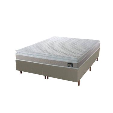 Imagem de Cama Box BaÃº Queen Hellen Premium Espuma D33 Pillow Top 158x198x60cm