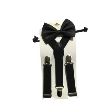 Imagem de Kit Suspensório + Gravata Borboleta Infantil Pajem Formatura Casamento