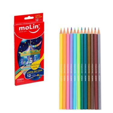 Imagem de Lápis de Cor Molin Metálico e Pastel 12 Cores - Ju em Cores