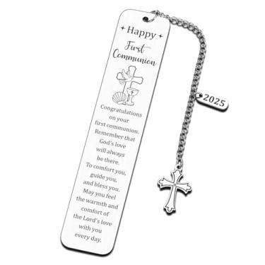 Imagem de Presentes de primeira comunhão para meninas, meninos, marcadores religiosos para mulheres, homens, presentes cristãos, para crianças, adolescentes, cesta de Páscoa, presentes católicos de primeira