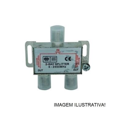 Imagem de Divisor 2 saidas antena cabo coaxial alta foxlux